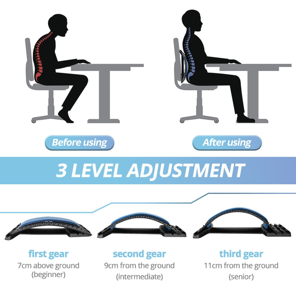 Back Massager Stretcher Tools Neck stretch massage Spinal Waist Pain Relief therapy Chiropractic lumbar support Humpback Device