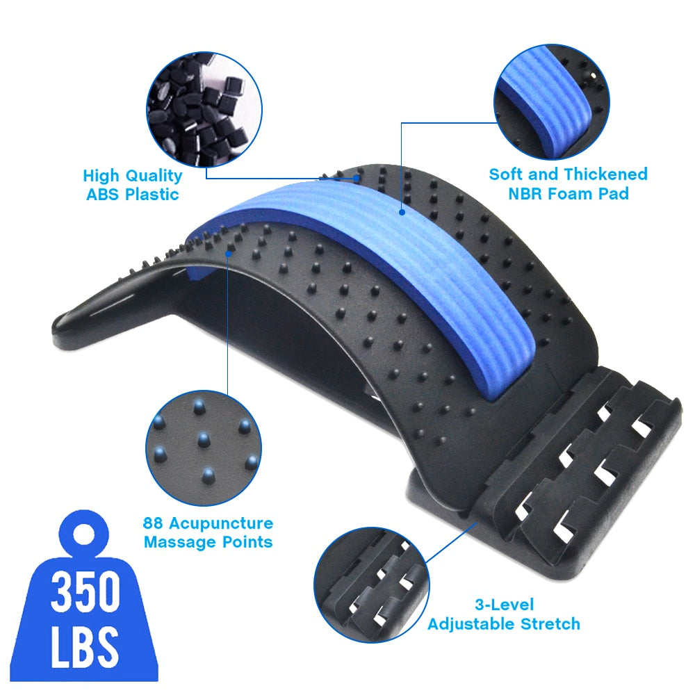 Back Massager Stretcher Tools Neck stretch massage Spinal Waist Pain Relief therapy Chiropractic lumbar support Humpback Device