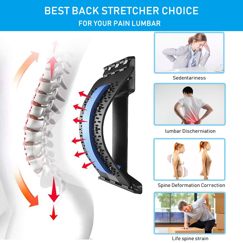 Back Massager Stretcher Tools Neck stretch massage Spinal Waist Pain Relief therapy Chiropractic lumbar support Humpback Device