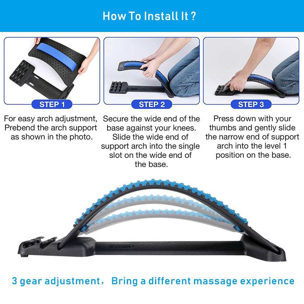 Back Massager Stretcher Tools Neck stretch massage Spinal Waist Pain Relief therapy Chiropractic lumbar support Humpback Device