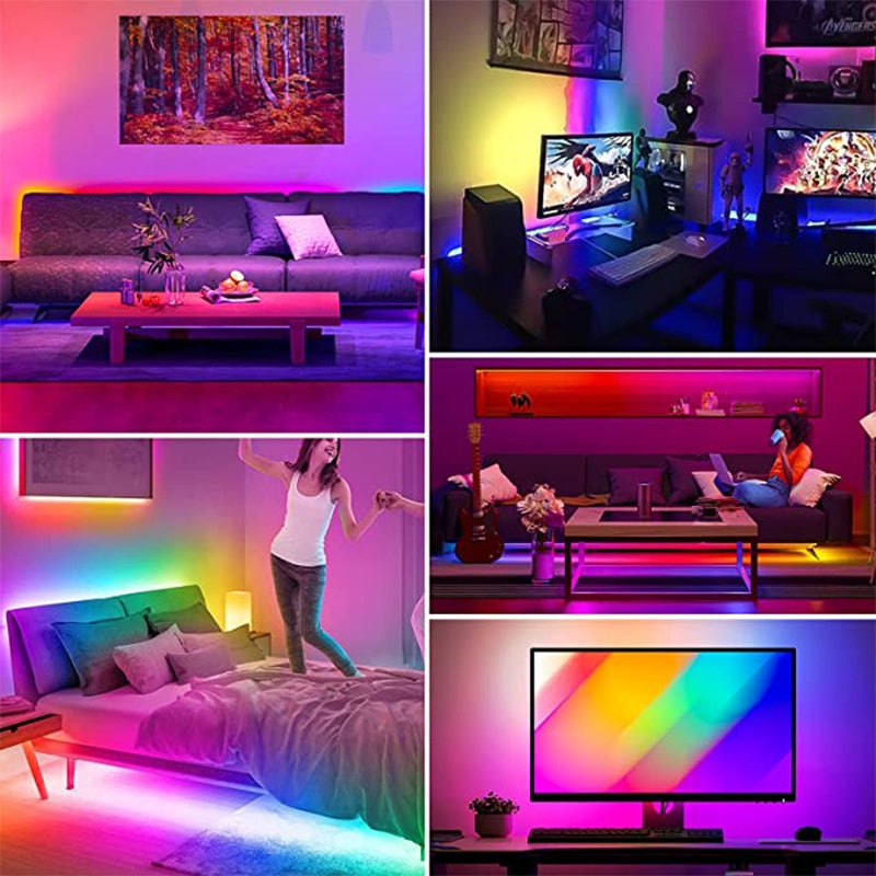 LED Strip 1m-30m RGBIC WS2812b Bluetooth App Control Chasing Effect Lights Flexible Tape Diode Ribbon TV BackLight Room Decorate