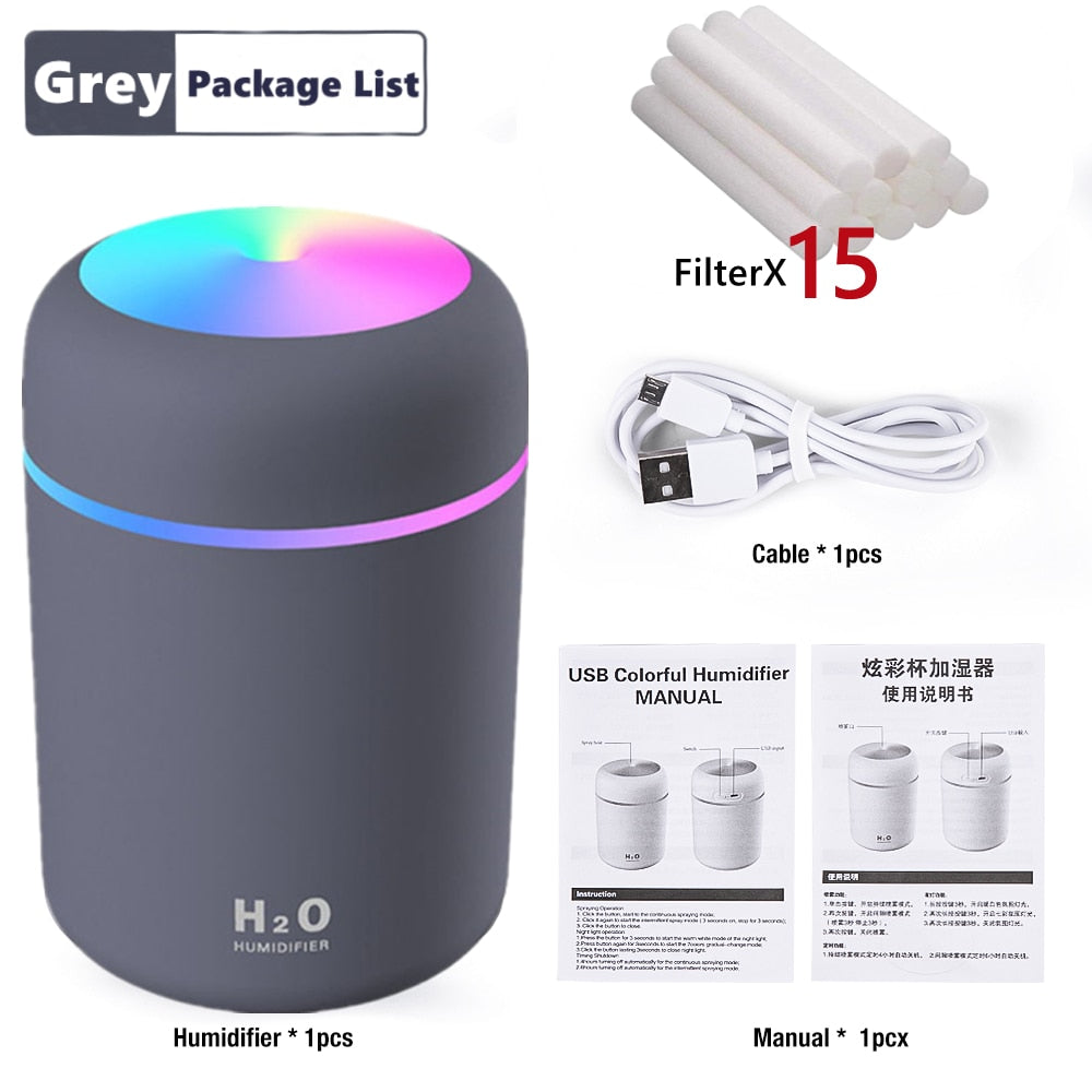 300ML Air Humidifier Ultrasonic Aromatherapy Essential Oil Diffuser Sprayer Mist Maker Fogger Aroma Difuser Car Home Mini Xiaomi