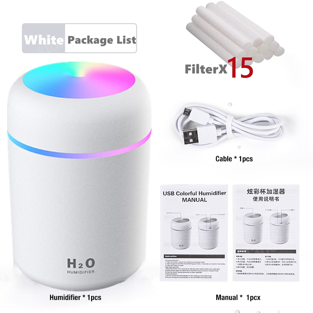 300ML Air Humidifier Ultrasonic Aromatherapy Essential Oil Diffuser Sprayer Mist Maker Fogger Aroma Difuser Car Home Mini Xiaomi