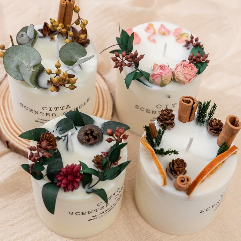 Creative Soy Wax Romantic Aromatherapy Candles Pillar Candles Christmas Wedding Party Home Decoration Gift Wedding Party Holders