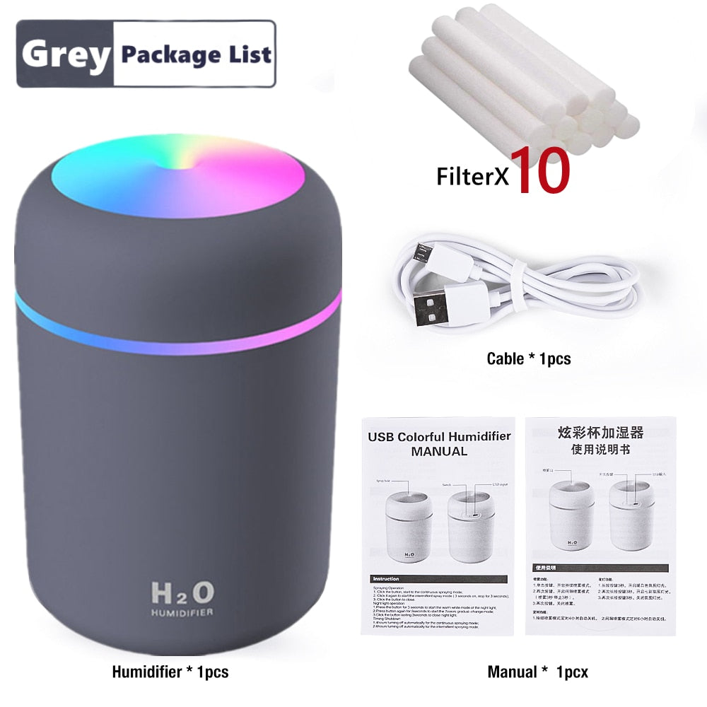 300ML Air Humidifier Ultrasonic Aromatherapy Essential Oil Diffuser Sprayer Mist Maker Fogger Aroma Difuser Car Home Mini Xiaomi