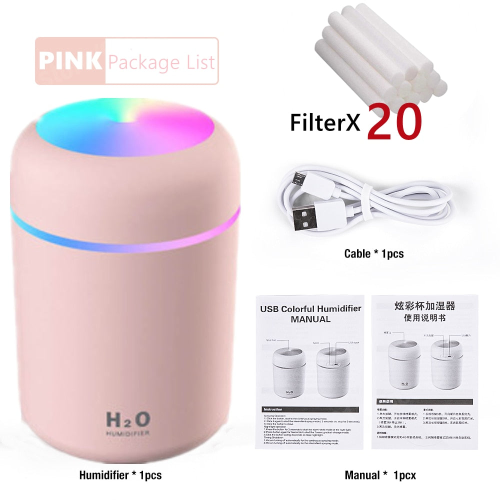 300ML Air Humidifier Ultrasonic Aromatherapy Essential Oil Diffuser Sprayer Mist Maker Fogger Aroma Difuser Car Home Mini Xiaomi