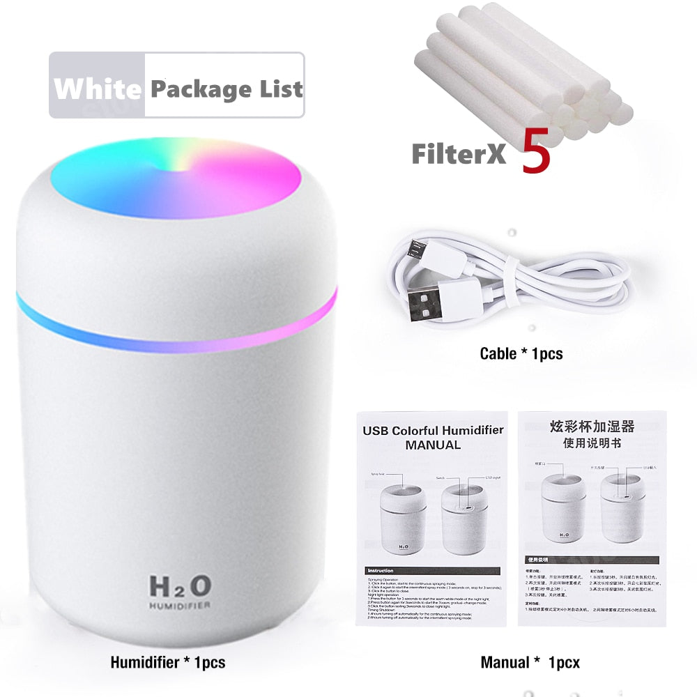 300ML Air Humidifier Ultrasonic Aromatherapy Essential Oil Diffuser Sprayer Mist Maker Fogger Aroma Difuser Car Home Mini Xiaomi