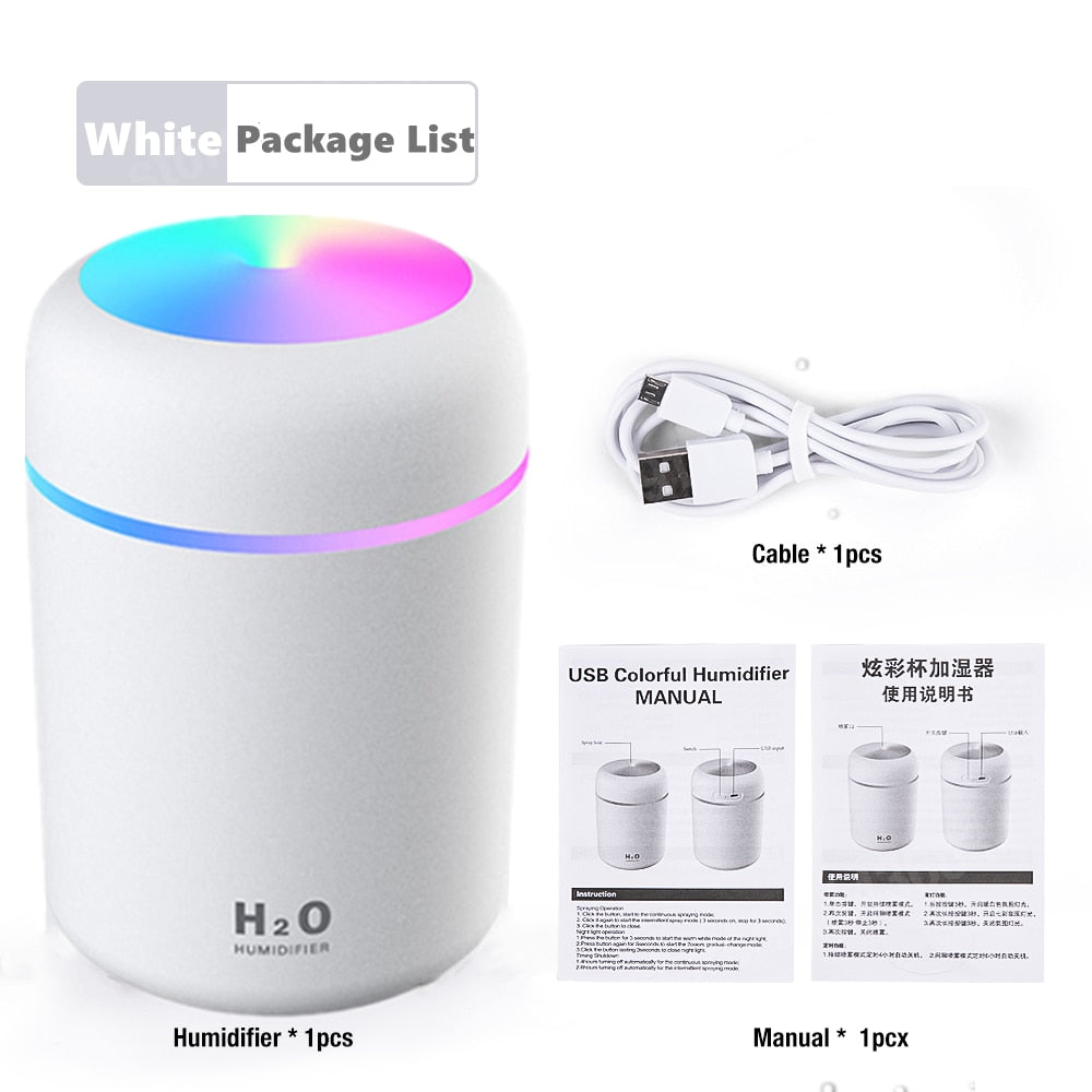 300ML Air Humidifier Ultrasonic Aromatherapy Essential Oil Diffuser Sprayer Mist Maker Fogger Aroma Difuser Car Home Mini Xiaomi