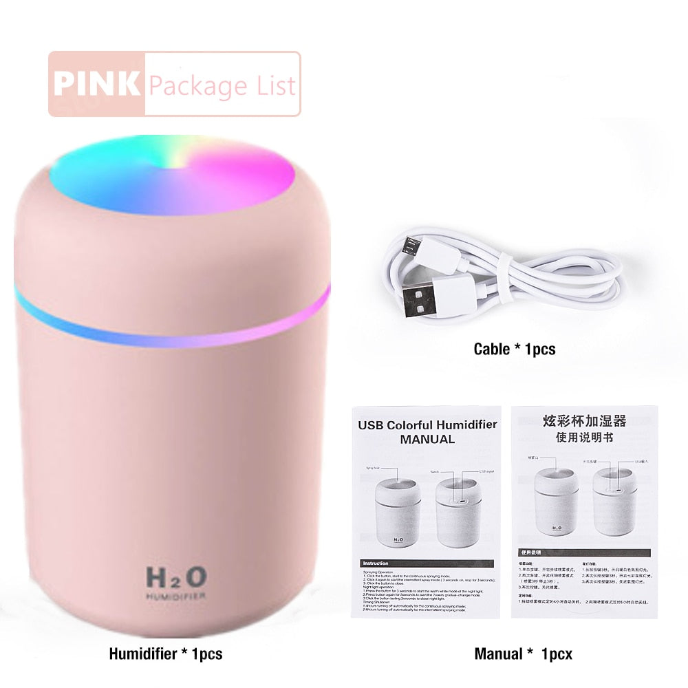 300ML Air Humidifier Ultrasonic Aromatherapy Essential Oil Diffuser Sprayer Mist Maker Fogger Aroma Difuser Car Home Mini Xiaomi