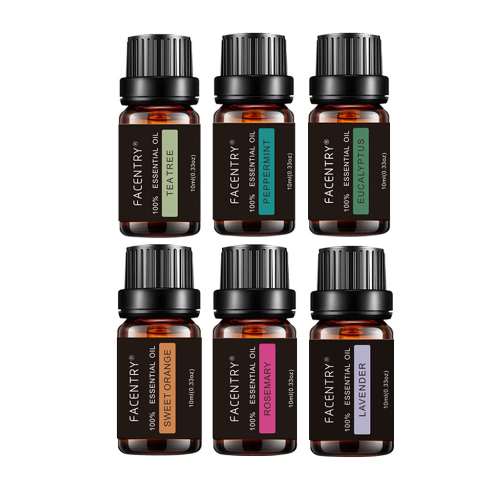 6/12/14/20Pcs Pure Essential Oils Natural Plant Aroma Essential Oil Diffuser Eucalyptus Vanilla Mint Eucalyptus Rose Tea TreeOil