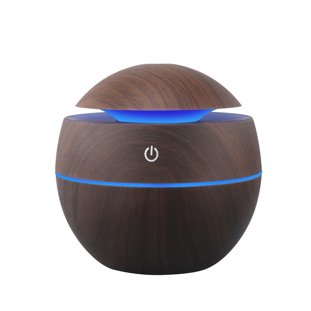 Humidifier Electric Air Aroma Diffuser Wood Ultrasonic 130ML Air Humidifier Essential Oil Aromatherapy Cool Mist Maker For Home