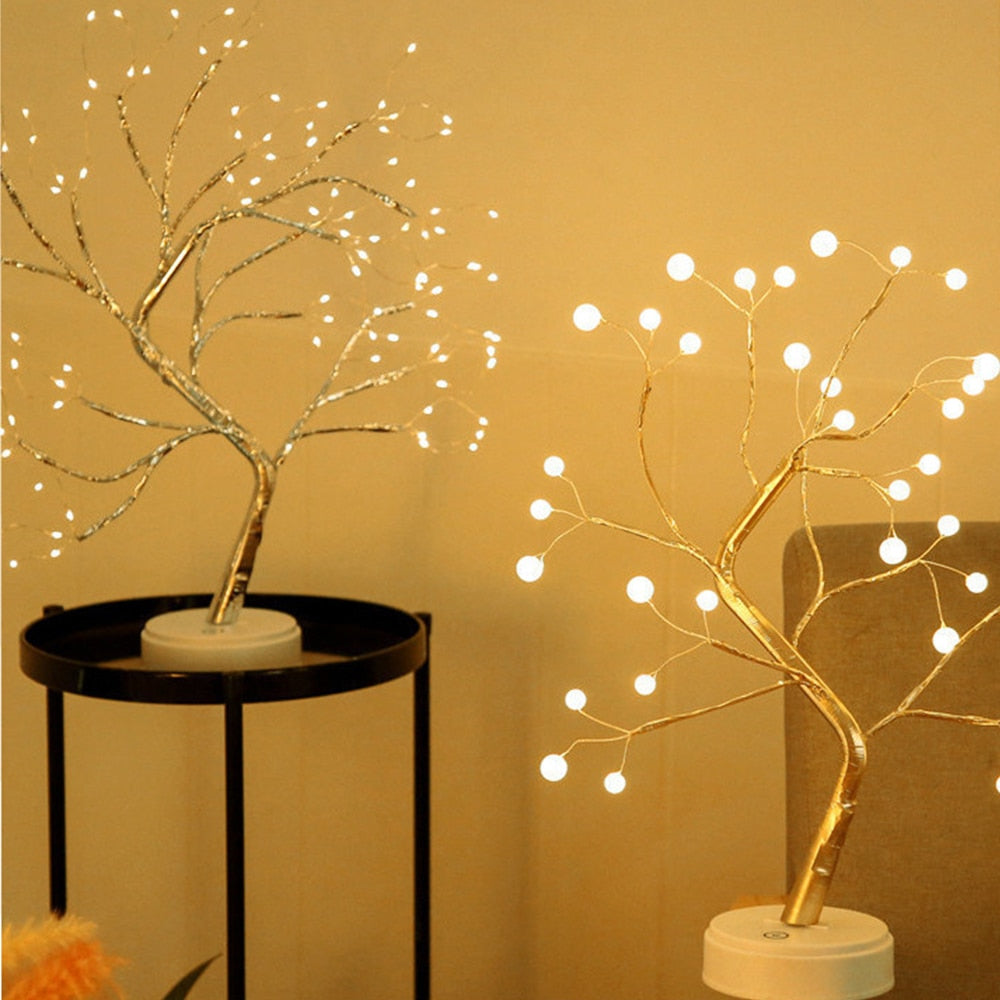 108led 36led 20led Festive Decoration Night Light Copper Wire Orchid Tree Branch Lamp for New Year Birthday Gifts Bedroom Decor