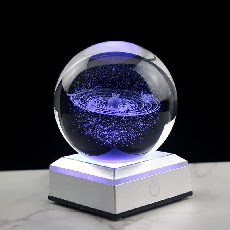 Newfashioned 3D Crystsal Solar System Ball Laser Engraved Planets Glass Sphere Cosmic Model Globe Home Decoration Astronomy Gift