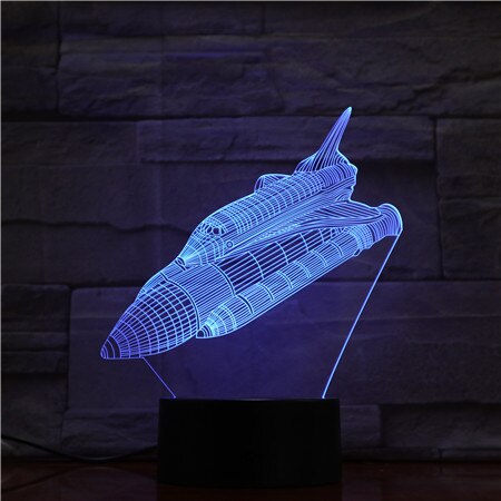 Touch Remote Control Space Ship Rocket Night Light LED Stereo Acrylic Panel Table Decoration 7 Colors Change Bedroom Lamp GX1665