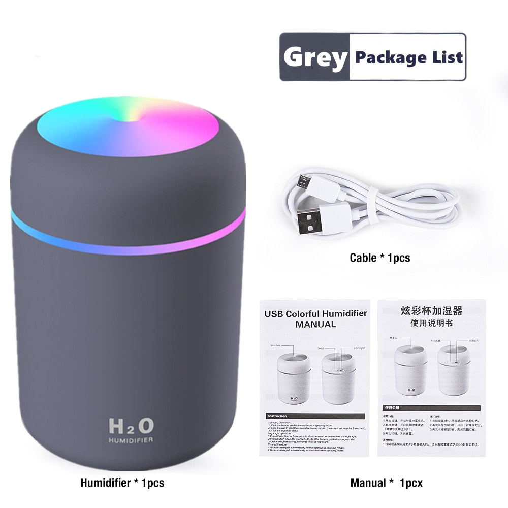 300ML Air Humidifier Ultrasonic Aromatherapy Essential Oil Diffuser Sprayer Mist Maker Fogger Aroma Difuser Car Home Mini Xiaomi