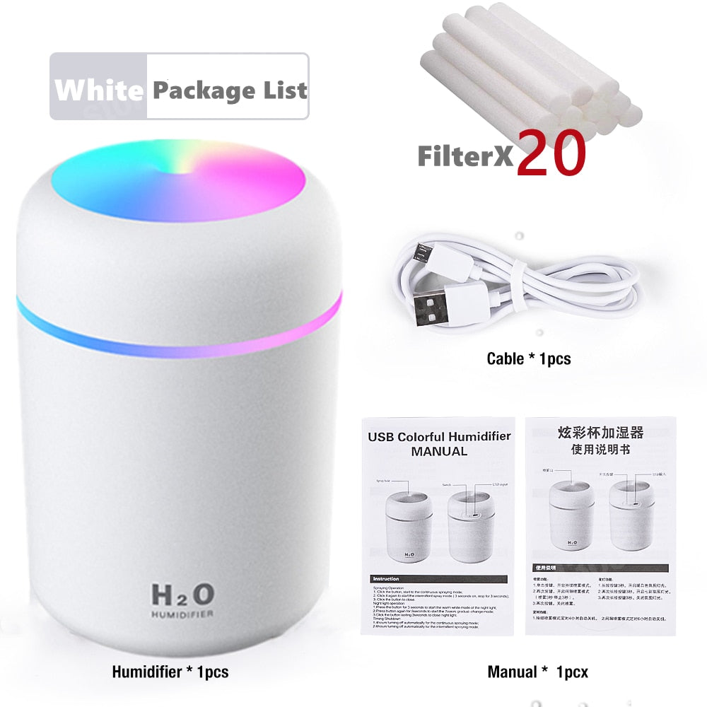 300ML Air Humidifier Ultrasonic Aromatherapy Essential Oil Diffuser Sprayer Mist Maker Fogger Aroma Difuser Car Home Mini Xiaomi