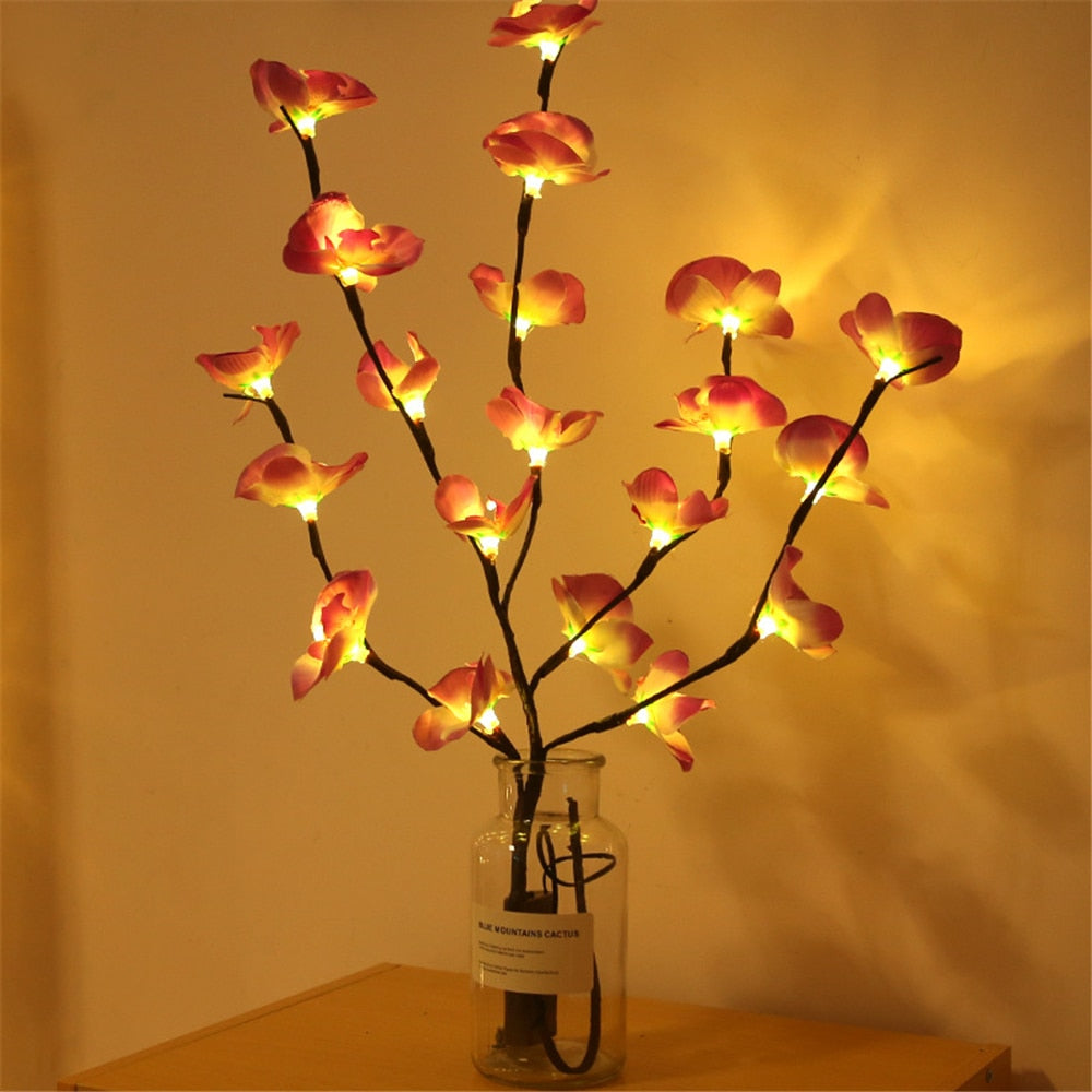 108led 36led 20led Festive Decoration Night Light Copper Wire Orchid Tree Branch Lamp for New Year Birthday Gifts Bedroom Decor