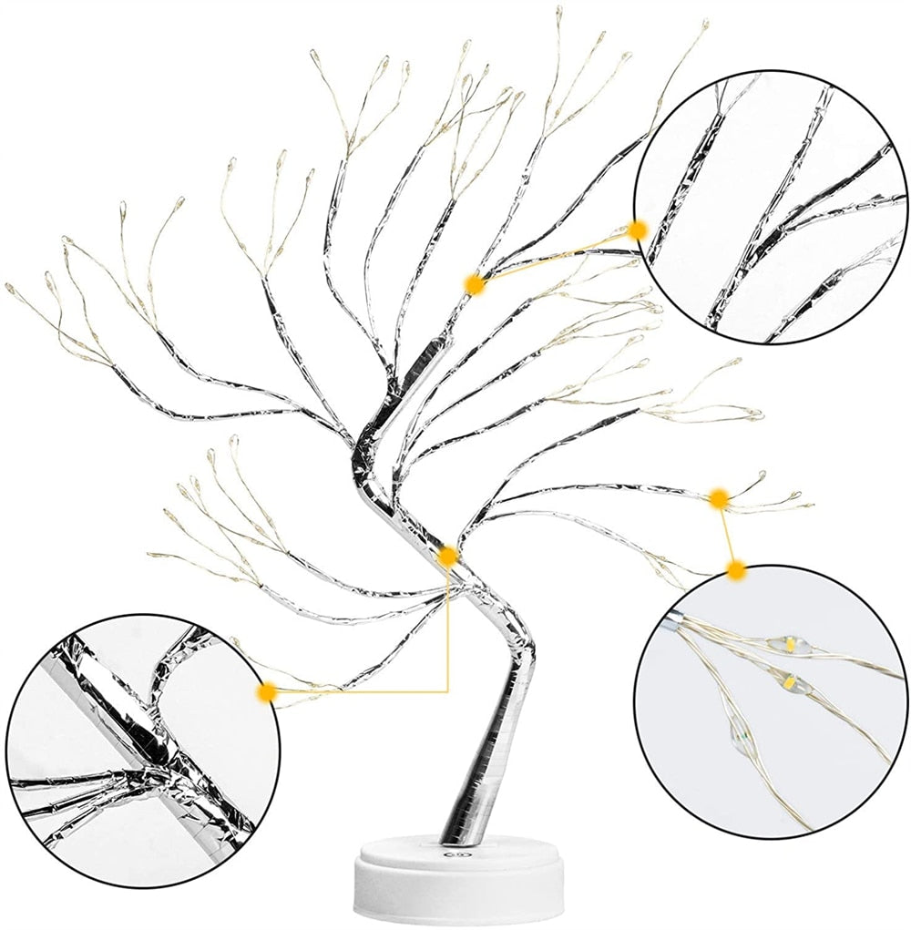 108led 36led 20led Festive Decoration Night Light Copper Wire Orchid Tree Branch Lamp for New Year Birthday Gifts Bedroom Decor