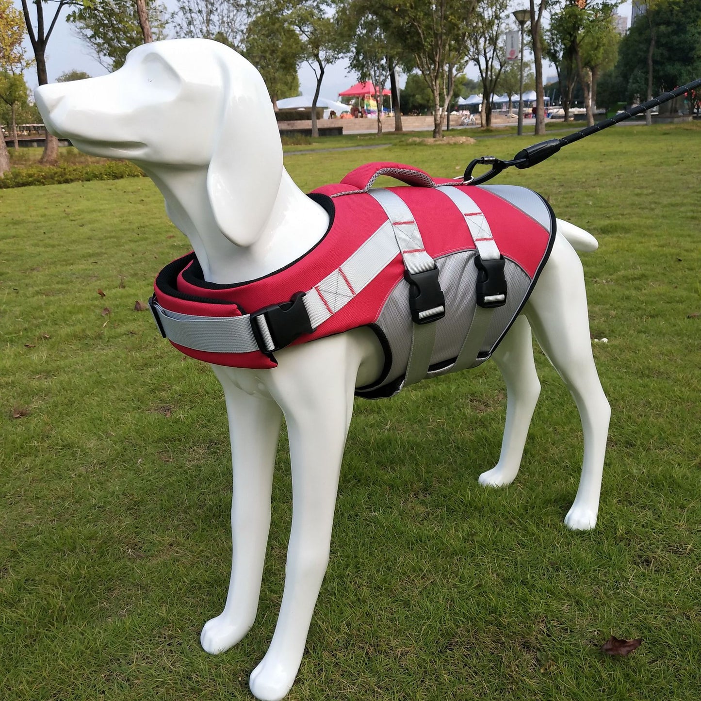 Pet Dog Life Jacket Safety Vest Dog Clothes Dog Swimsuit Pet Swimsuit Summer Vacation Oxford Reflective Breathable Bulldog