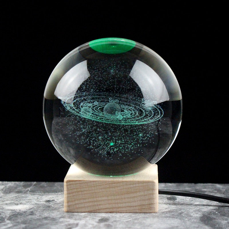 Newfashioned 3D Crystsal Solar System Ball Laser Engraved Planets Glass Sphere Cosmic Model Globe Home Decoration Astronomy Gift