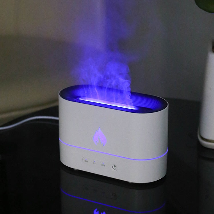 180ML USB Essential Oil Diffuser Simulation Flame Ultrasonic Humidifier Home Office Air Freshener Fragrance Sooth Sleep Atomizer