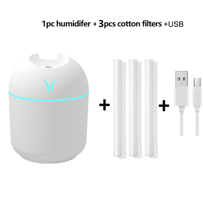 FunShing 250ml Mini Air Humidifier Purifier Car USB Aroma Essential Oil Diffuser Led Light Ultrasonic Mist Maker Home Appliance