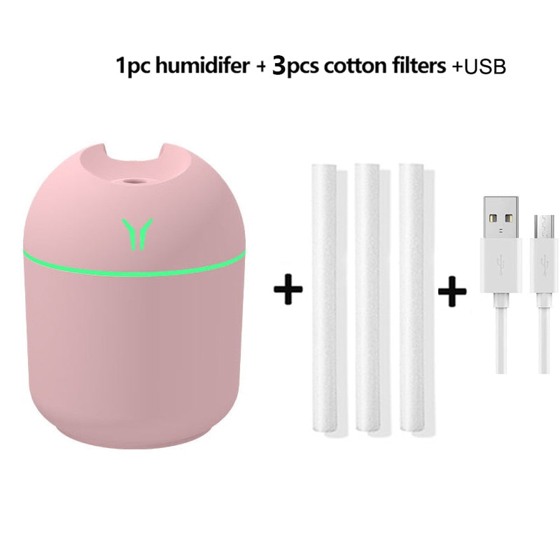 FunShing 250ml Mini Air Humidifier Purifier Car USB Aroma Essential Oil Diffuser Led Light Ultrasonic Mist Maker Home Appliance