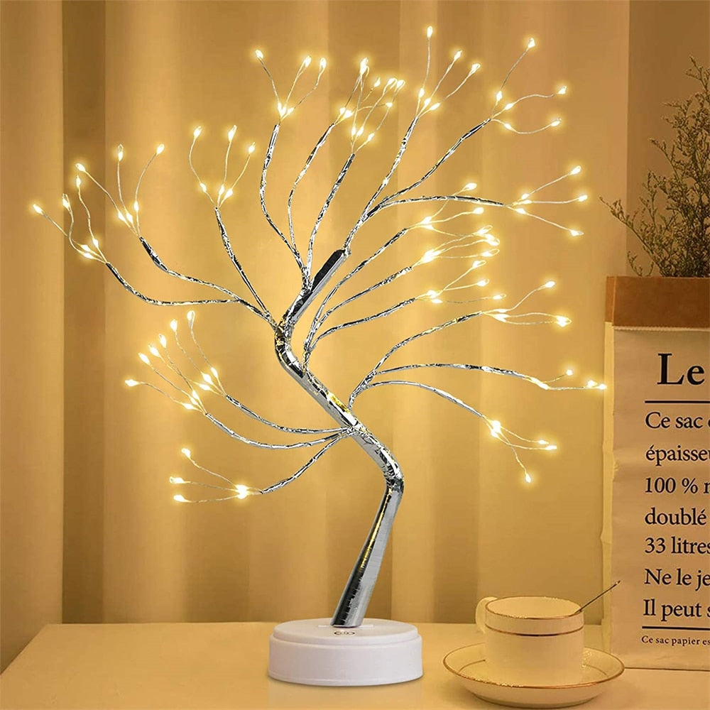 108led 36led 20led Festive Decoration Night Light Copper Wire Orchid Tree Branch Lamp for New Year Birthday Gifts Bedroom Decor