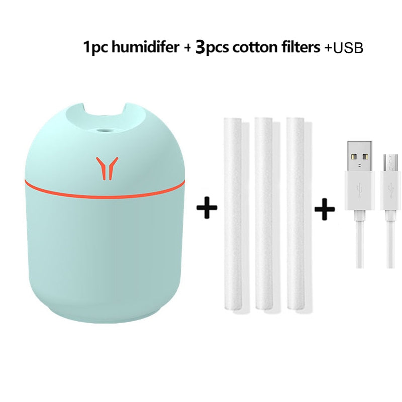 FunShing 250ml Mini Air Humidifier Purifier Car USB Aroma Essential Oil Diffuser Led Light Ultrasonic Mist Maker Home Appliance